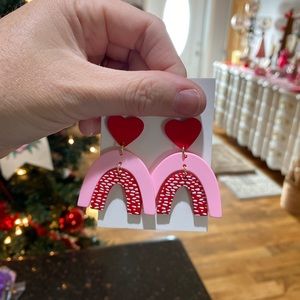 Valentines Day Earrings| Pink Earrings| Rainbow Earrings